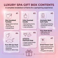 Coffret Cadeau Spa Rose Luxe pour Femme : Gobelet, Bombe de Bain, Bougie – Anniversaire, Fête des Mères, Saint-Valentin – Soin Personnel et Relaxation – Boîte Personnalisée