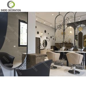 Juego de Muebles Profesionales para Barbería, Estación de Espejo Personalizada y Duradera con Luz, Mueble de Exhibición de Madera para Salón de Belleza - Product Image 4