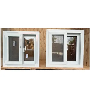 新款白色聚氯乙烯塑料外墙双滑动玻璃价格upvc窗户