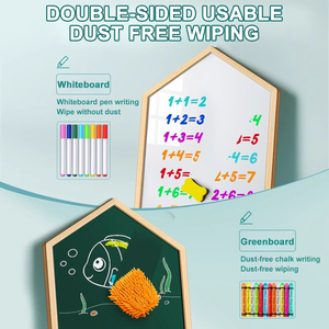 Papan Tulis Dua Sisi Hitam Putih untuk Anak, Mainan Edukasi Menggambar dan Melukis untuk Bayi di Rumah - Product Image 4