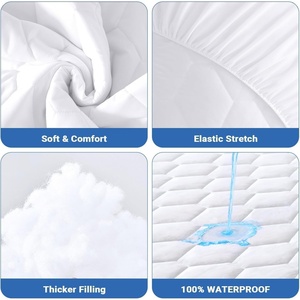 하이 퀄리티 프리미엄 저렴한 방수 매트리스 보호대 내구성 아늑한 건강한 누비 이불 매트리스 커버 호텔 홈 장착 스타일 - Product Image 2