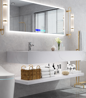 Meuble mural de salle de bain moderne de haute qualité avec évier et poignée, résistant aux rayures, pour intérieur, directement de l'usine
