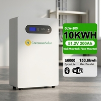 Greensun Solar 51,2V 200Ah Niederspannungs-10kWh-Wandmontierte LiFePO4-Lithiumbatterie für Heimenergiespeichersysteme