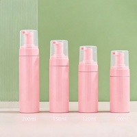 Botellas de PET Vacías de Lujo de 100 ml, 120 ml, 150 ml, 200 ml, Color Rosa, Recargables, para Limpiador Facial Cosmético, con Logotipo Personalizado, con Bomba de Espuma