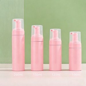 100ml 120ml 150ml 200ml <b>Empty</b> PET Luxury Pink Refulable Cosmetic Face Cleaner Customized logo Foam Pump <b>Bottles</b> - Product Image 3