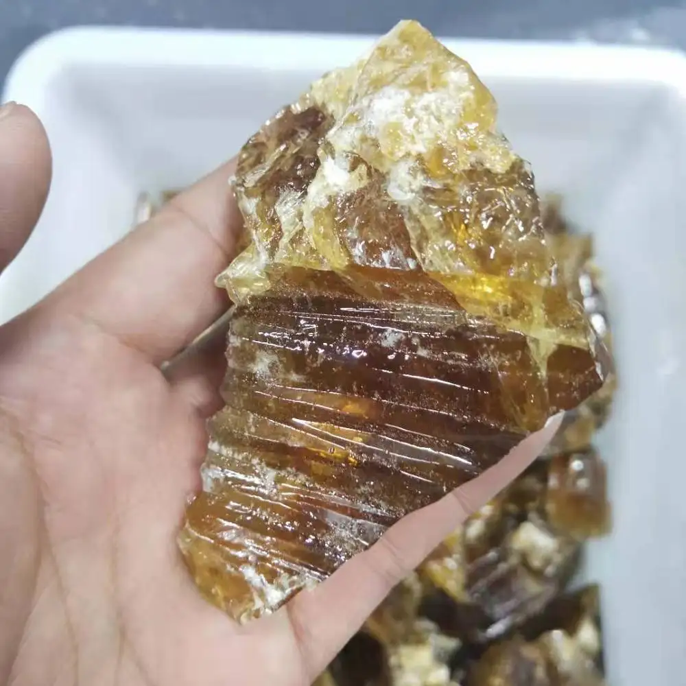 Natuurlijke Ruwe Crystal Quartz Amber Calciet Minerale Specimen Steen Ruwe Amber Calciet Voor Verkoop