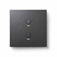 Interrupteur mural électrique à bouton-poussoir rond en métal série 24A KNX, 2 gangues, pour hôtel intelligent