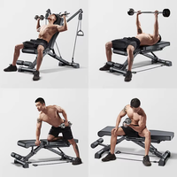 Banc de fitness pliable réglable en acier tubulaire pour exercices abdominaux et assis-debout, idéal pour la maison et la salle de sport intérieure