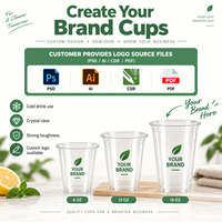 Gobelets en plastique PET transparents de 90 mm, 9 oz, 10 oz, 12 oz, 14 oz, 16 oz, gobelets en plastique jetables personnalisés avec couvercles pour boissons froides, café