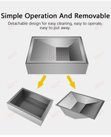 Base de réchauffeur de station supérieure de banc d'affichage de frites de bureau commercial d'acier inoxydable avec le rail d'outils d'assaisonnement de panier filtrant