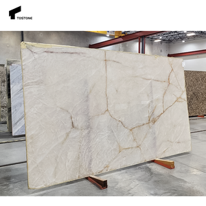 Tostone Cristallo Vena Oro lastre di quarzite naturale per sala da pranzo all'aperto a parete dell'isola piano di lavoro decorazione da tavolo - Product Image 2