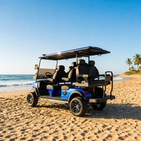 Voiturette de golf électrique pour complexe fermé, 2, 4 ou 6 places, moteur AC 48V 5KW, batterie au lithium, pour les commodités des HOA, pare-brise rabattable