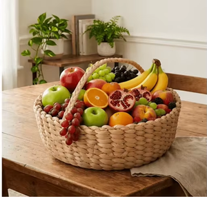 Handwoven <b>Paper</b> Storage Basket Bowl Shape Vintage Foldable Organizer <b>Bin</b> for Home Sundries Table Decor Storage - Product Image 2