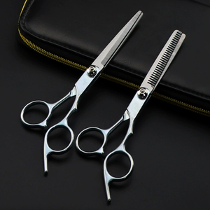 Ciseaux professionnels pour cheveux clairsemés, 7 pouces, acier inoxydable 440C, pointe arrondie, pour droitiers, manche moyen - Product Image 4
