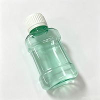 Bouteille carrée en PET transparent vert clair de 50 ml avec bouchon, flacon rectangulaire vide pour emballage de liquide de bain de bouche, cosmétiques et réactifs