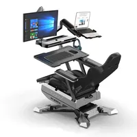 Fly YUTING Gaming Chair, Ergonomic Computer Cockpit Chair with Led Lights,  Comfortable Racing Simulator Cockpit Game Chair with Hanging 3 Screens,Red  in Dubai - UAE