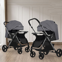 Poussette Bébé Pliable en Alliage d'Aluminium avec Poignée Réversible 2 Voies, Système de Voyage pour Nouveau-né, Position Assise-Allongée, Modèle High Landscape 3