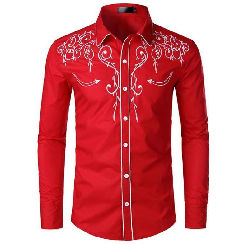 Chemise De Cowboy Western Homme Manches Courtes - Broderie Western Country - Chemise Boutonnée Style Hippie Cowboy