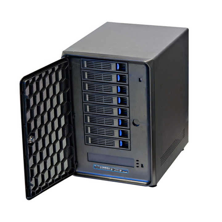 Black 8-Bay NAS PC Tower Case with Hotswap & Fan Support, ITX ...