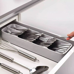 Kitchen Drawer Management Tray Plastic Tableware Retractable Knife Fork Chopsticks <strong>Storage</strong> <strong>Box</strong> Cutlery Divider <strong>Shelving</strong> - Product Image 3