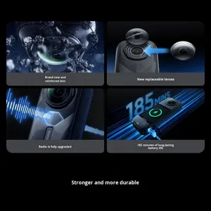 กล้องแอคชั่น Insta360 พาโนรามา 8K เซ็นเซอร์ CMOS ความละเอียดสูง ป้องกันการสั่นไหว กันน้ำ ใช้งานแบบมือถือ พร้อมถ่ายภาพกลางคืน 8K CMOs Pa - Product Image 2