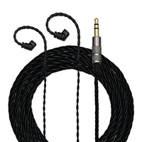 Fil de casque torsadé en cuivre pur PVC lisse à 4 brins avec prise droite de 3.5mm Interface QDC Cordon de câble audio pour écouteurs MP3 HIFI