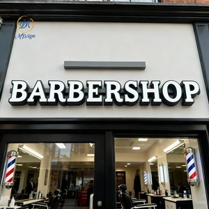 Letrero Luminoso para Exteriores con Retroiluminación y Iluminación Frontal, Letrero Publicitario LED, Letrero de Metal 3D con Letras de Canal LED para Barbería - Product Image 2