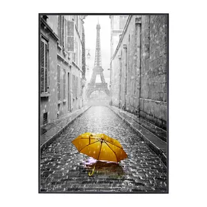 Hotel Decoratie Moderne Abstracte Custom Foto Parijs Straat Canvas Prints Muur Art Schilderen Met Frame