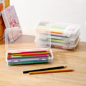 Transparent Stackable <b>Storage</b> <b>Box</b> 1-3L PP Plastic Office Organizer For Stationery Art Supplies - Product Image 2
