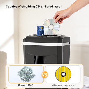 Déchiqueteuse de <span class=keywords><strong>papier</strong></span> à coupe transversale professionnelle Comet Wholesale, usage intensif, niveau P4, capacité 15 feuilles, pour CD et cartes, bac de 24L - Product Image 3