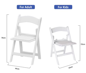 Silla Plegable de Resina Plástica Blanca Wimbledon para Niños, Moderna, Portátil, para Jardín, Restaurante, Parque, Fiestas - Product Image 5