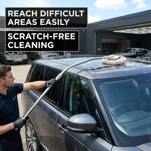 Nouvelle conception de balai télescopique pour <span class=keywords><strong>lavage</strong></span> de voiture, poignée longue courbée à 15 degrés, réglable de 106 à 146 cm, <span class=keywords><strong>brosse</strong></span> de <span class=keywords><strong>lavage</strong></span> de voiture en chenille sans rayures - Product Image 5