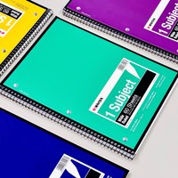 Cahier à spirale pour étudiants américains, lignage large, perforation 3 trous, couverture en carton coloré, logo personnalisé