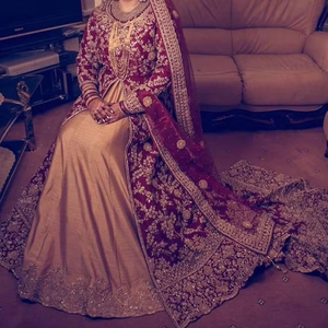 Mariage traditionnel indien/pakistanais élégant Lehenga Anarkali Kurta Trail lourd Zardozi broderie acétate matériel ATIYA LIBAS - Product Image 4