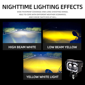 KLT Nuevo Proyector LED de Alta <span class=keywords><strong>Calidad</strong></span> de Doble Color Blanco y Amarillo de Aluminio de 12V para Autos/Motocicletas, Lámpara de Niebla Delantera - Product Image 6