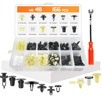 QGZ130 Kit de fixation automobile en nylon 166 pièces, nouveau kit d'outils de démontage de garnitures, kit de réparation professionnel pour l'ameublement automobile pour ateliers automobiles