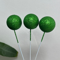 5 Stück/Packung 2cm 2,5cm 3cm 4cm Frohe Weihnachten Glitzerpuder Schaumstoff-Kuchendekoration Luxuriöse Schaumstoff-Kuchenkugeln Cupcake-Dekoration