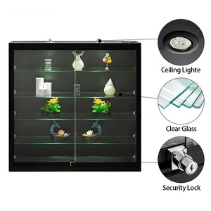 Vitrine murale <span class=keywords><strong>en</strong></span> <span class=keywords><strong>verre</strong></span> éco-responsable, éclairée par LED, facile à nettoyer, personnalisable, avec <span class=keywords><strong>étagère</strong></span>s <span class=keywords><strong>en</strong></span> <span class=keywords><strong>verre</strong></span> trempé multicouches - Product Image 2