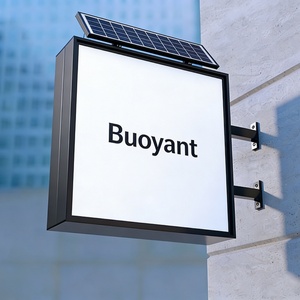 Custom Solar Power <b>Led</b> <b>Light</b> <b>Box</b> Round Rectangle Square Acrylic Advertising Sign Outdoor Wall Hanging Business Logo Lightbox - Product Image 2