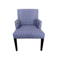Fauteuil de salle à manger en tissu rembourré avec structure en bois, style luxe léger, jaune, pour villa, hôtel, bistrot, restaurant, salon et cuisine