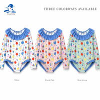 Maillot de bain une pièce pour filles, motif fruits, volants décoratifs, séchage rapide, respirant, tissu Spandex/Polyester, logo avant, service OEM