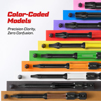 Jeu de tournevis à percussion, 13 pièces, embouts magnétiques en acier S2, embouts de tournevis à étoile longs avec base codée par couleur
