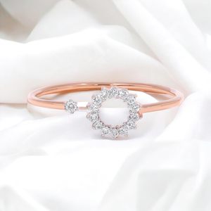 KEEVA JEWELS Anillo Abierto Clásico de Diamante Crecido en Laboratorio Redondo de 0,20 Quilates para Mujer, Oro Rosa de 18K, Tamaño 7,5, - Product Image 5