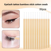 Bâtonnets de coton en bambou pour greffe de cils, démaquillage des faux cils, nettoyage de la colle à cils, petits bâtonnets de coton pour tatouage - Vente en gros