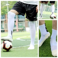 Chaussettes de football antidérapantes à compression avec logo personnalisé en tricot d'hiver pour hommes
