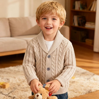 Cardigan en tricot pour filles, vêtements simples pour enfants, pull en coton 100% pour bébé garçon, veste personnalisée