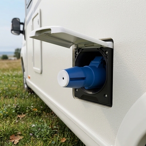 Enchufe de entrada de energía <span class=keywords><strong>ARANA</strong></span> de 16 amperios resistente a <span class=keywords><strong>la</strong></span> intemperie para caravanas, autocaravanas y remolques de camping. - Product Image 1