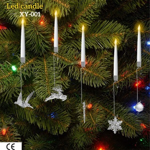 شموع عمودية بدون لهب OTHC XY-001 بلون العاج، مع وميض، تعمل بالريموت والبطارية، إضاءة <span class=keywords><strong>LED</strong></span> قابلة للتعتيم، 2700 كلفن أبيض دافئ، ضوء ثلاثي الأبعاد - Product Image 1