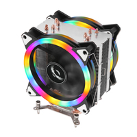 Refroidisseur de processeur QiuzAim pour plates-formes LGA X79/X99/2011 tour de caloduc 4/6 avec éclairage LED de ventilateur RVB 120mm pour les amateurs