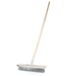 Brosse à sol en fil d'acier à long manche, accessoire industriel de grande taille pour le nettoyage des piscines, élimine la mousse et la saleté tenace, poils rigides - Product Image 2